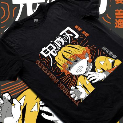 T-shirt Zenitsu Agatsuma Demon Slayer Respiration du Tonnerre T-shirt Anime
