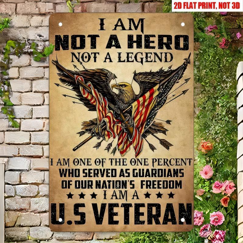 Tin Sign US Veteran I Am One Percent Guardian Freedom Metal Plaque Retro Print Not D Wall Art for Man Cave Garage Bar Patrio