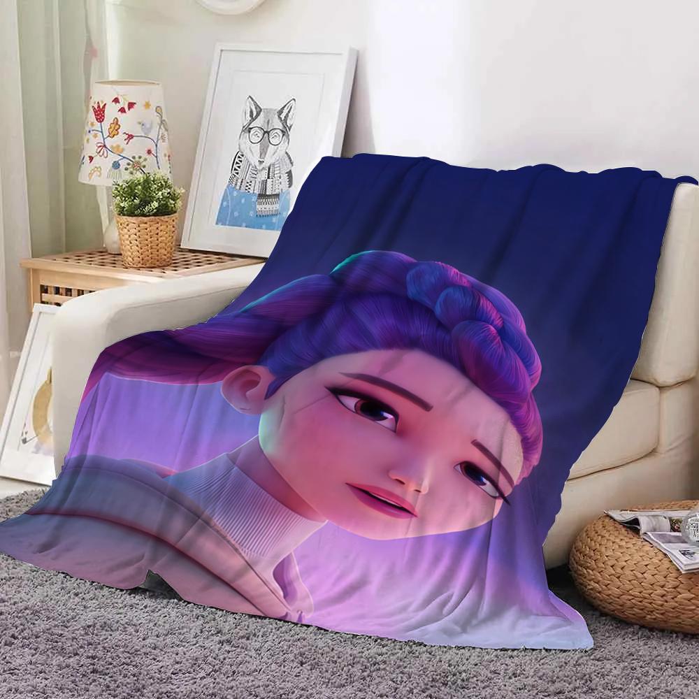 KPop Demon Hunters Colorful Anime Blanket: Girls and Cute Monsters, Super Cool Patterns, Warm and Warm