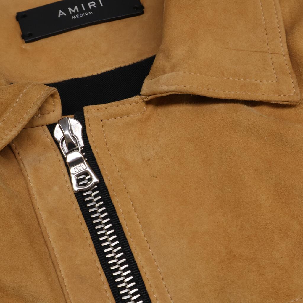 Amiri Side-zip Suede Single Rider Jacket Jacket M beigeUsed