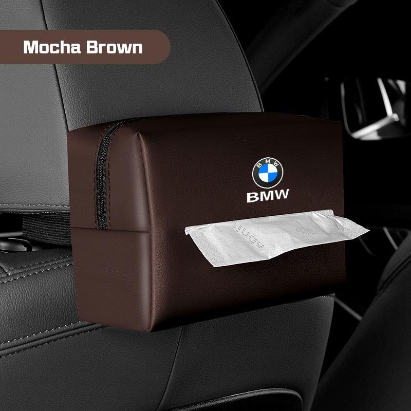 Car Tissue Bag For BMW 1 3 5 7 Series E38 E46 E60 E90 E87 G30 G20 G11 G70 X1X3X5 X6 X7 Seat Back Napkin Case Armrest Kleenex Box