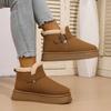 Internet Celebrity Thick-soled Buckle Velvet Snow Boots Women's 2025 Winter New Waterproof Warm Short Boots One-pedal Cotton Shoes