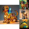 Creative Panda Dolphin Lion Leopard Dog Animal Resin Led Night Light Ornament For Home Decor