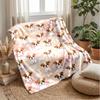 Puppies in Spring Blossoms Theme blanket Lightweight Warm Flannel Blanket Decorative Throw Blanket for Home Decoration