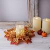 1PC Simulated Maple Leaf Candlestick Holder Fashion New Table Decoration Halloween Candle Wreath Autumn Harvest Decorative