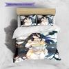Set Copripiumino Trapuntato con Motivo Anime Federe Decorazione Casa Regalo di Compleanno (1 * copripiumino + 2 * federa, senza nucleo)