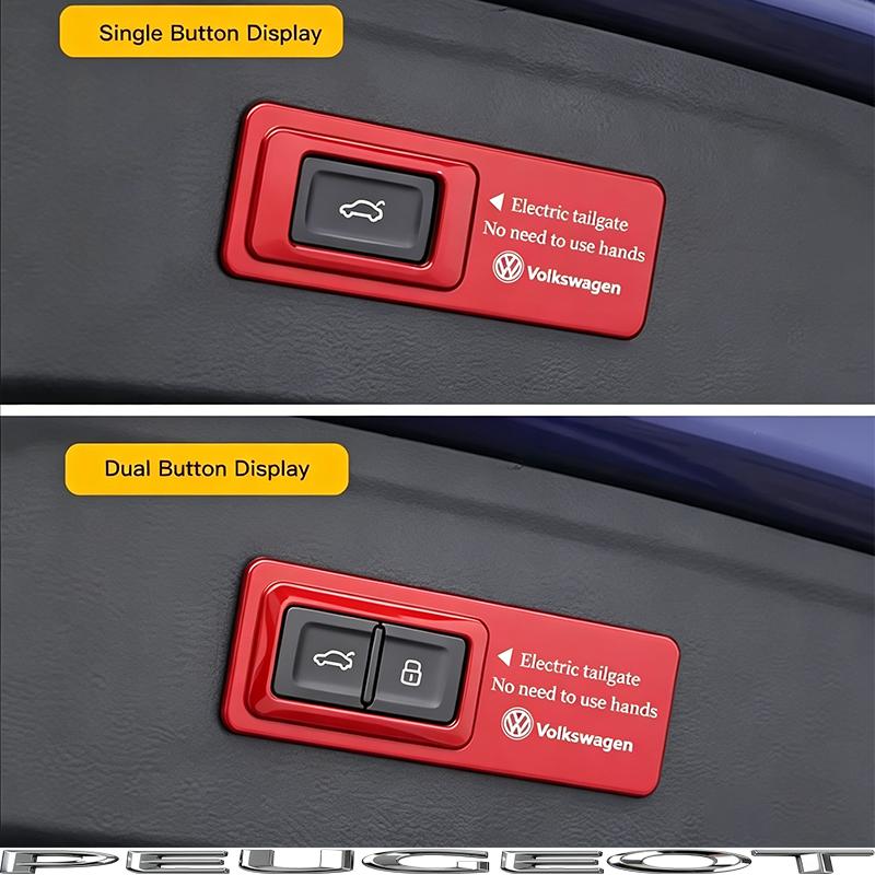 Car Trunk Switch Warning Sticker Tailgate Lifting Cover Decal For VW GTI Polo Golf Passat Jetta Tiguan Arteon CC Taigo Hub Cap