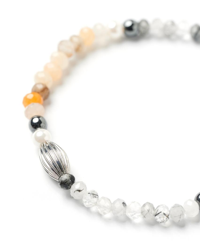 Polalita Off-White Gemstone Mix Bracelet (Plt-Br-080_Yl)