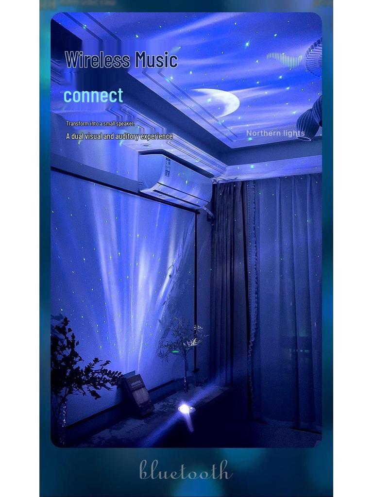 Little Wrist Starry Sky Light Projector: Dreamy Bedside Speaker with Water Ripple Effect for Kids' Rooms