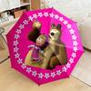 Cartoon Russian Animation Fairy Tale Masha and the Bear Cartoon Umbrella, a Must-have for Home and Outdoor Travel, Foldable Wrought Iron Umbrella W1
