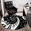 Piano Key & Music Note Round Rug – Non-Slip Polyester Chair Mat for Office Floor Protection – Stylish Home Decor