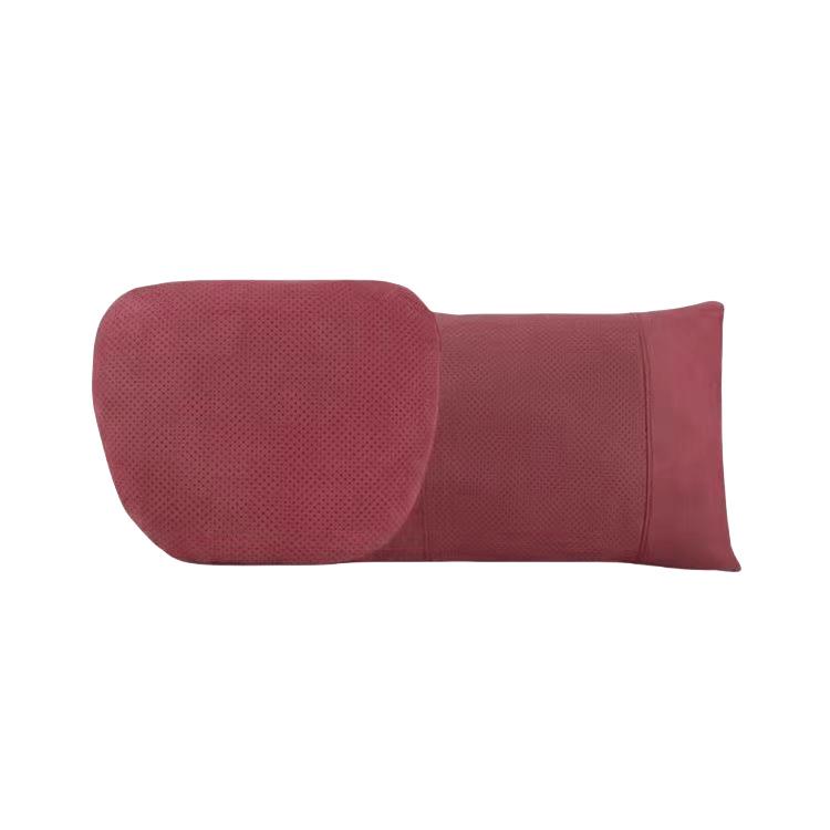 Adjustable Car Headrest & Lumbar Support - Breathable Suede, Perforated, Universal Neck Protection for Sedan Seats