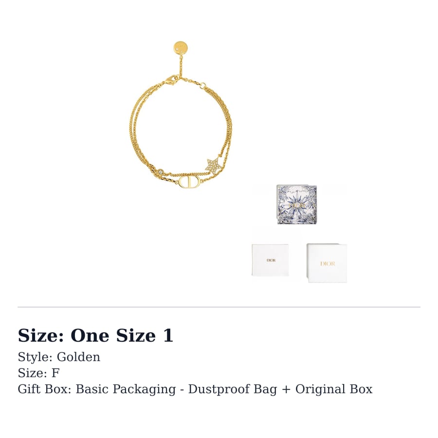 DIOR Crystal Bracelets Women's Gold B1133PMTCY-D301