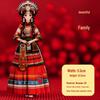 Chinese Ethnic Figures Wooden Magnets - Cultural Souvenir Stickers