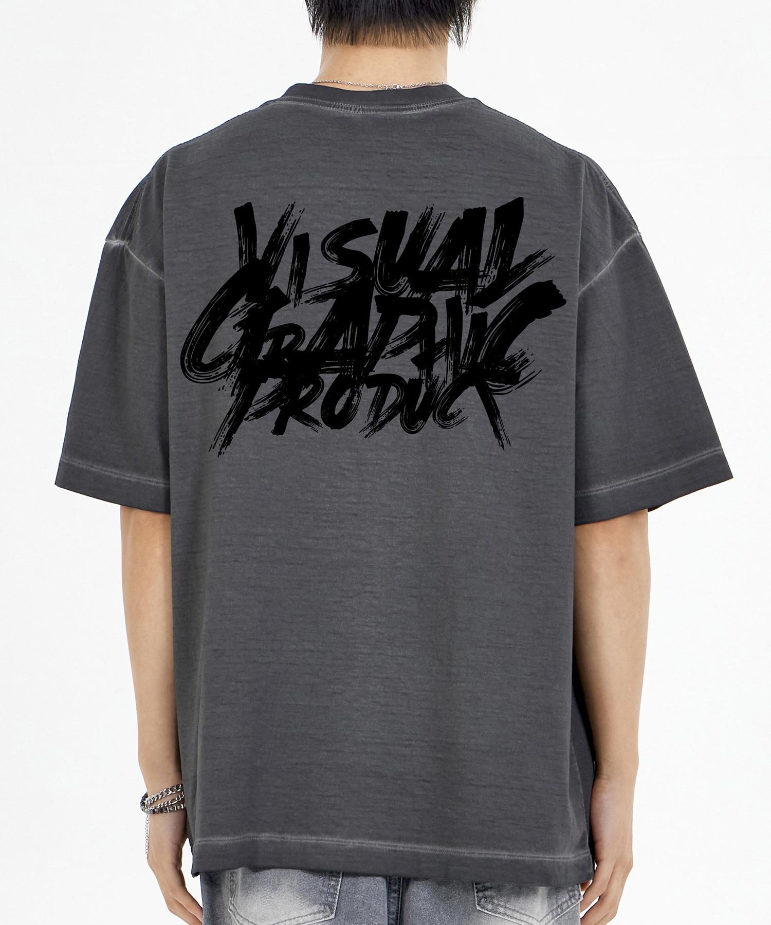 Biel Paint Graffiti Logo Pigment Short Sleeve T-Shirt Charcoal M