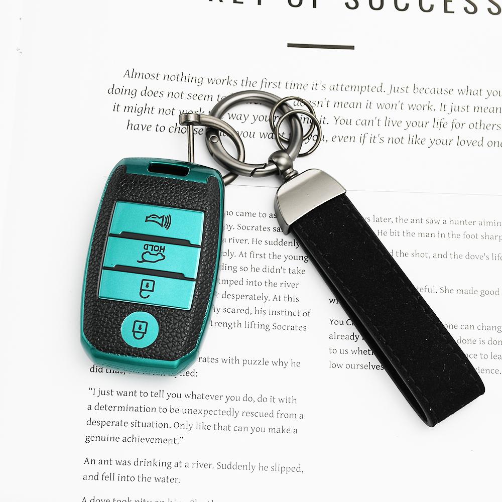 4 Buttons Tpu Leather Car Key Case Cover For Kia Sportage Cerato Optima K3 K5 Sorento Niro Lx Ex Niro S Touring Accessories