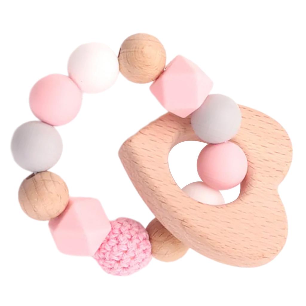 Handmade Bird/Elephant/Heart Shape Teething Bracelet Babies Toy Cute Shape Teether Toy Handheld Appease Sleeping Toy