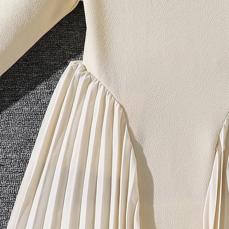 Girls' 8-12 Years Dress – Autumn New Arrival: Stand Collar Elegant Pleated Long-Sleeved Formal Gown