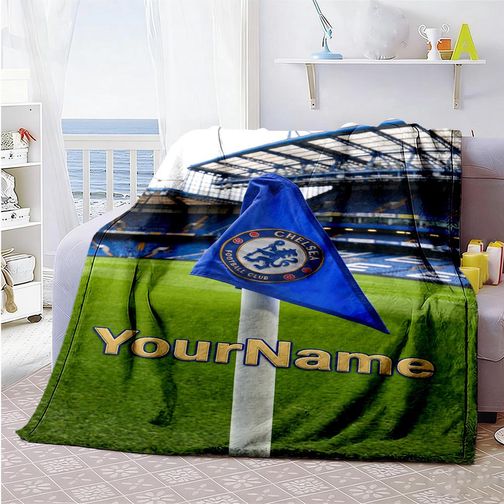 Chelsea Personalized Text Blanket Throw Personalized Blanket Ultra-Soft Perfect for Livingroom Picnics Chair Bed All-Season Use