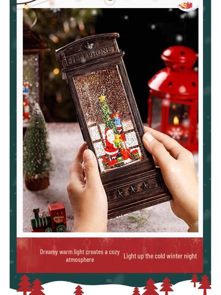 Christmas Carousel Musical Snow Globe: Old Man & Girl Birthday Gift for Children