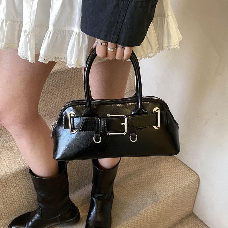 Premium texture portable bowling bag women's 2025 new fashion foreign style underarm bag versatile shoulder shell bag