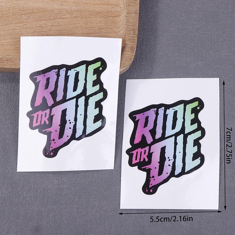 2Pcs Ride Or Die Bike Frame Stickers Bicycle Top Tube Waterproof Vinyl Decals For Mtb Bicycle Decorative Motorcycle Accessories