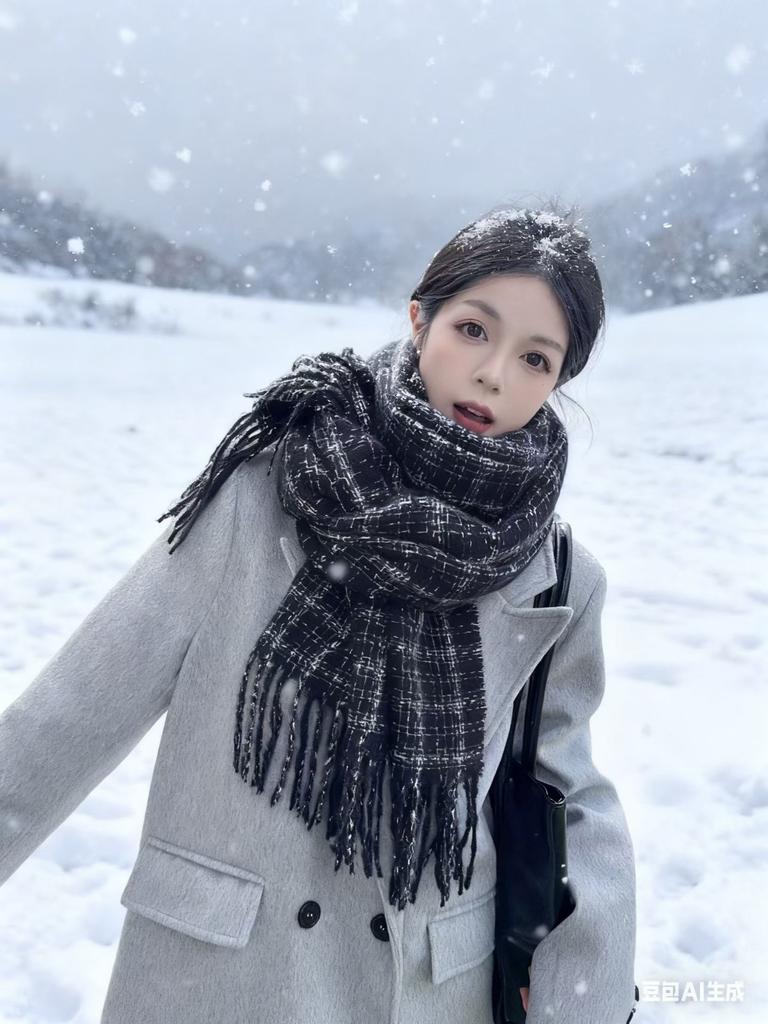 New Koi grid scarf women's Korean atmosphere scarf classic simple and versatile warm student shawl