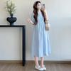 Summer 2026 Maternity Dress with Butterfly Embroidery and Lace Trim