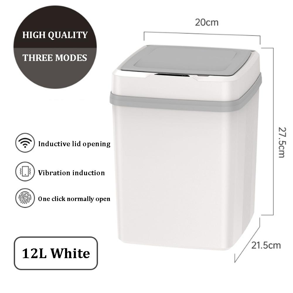 

Умное мусорное ведро 12 л для дома, кухни, корзина для мусора, мусорные баки, ванная, туалет, гостиная, мусорное ведро с автоматическим сенсором, USB-мусорное ведро 12L белый