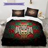 Portugal National Football Team Pattern Bedding,Quilt Set Quilt Cover Pillowcase Home Birthday Gift(1 * duvet cover + 2 * pillowcase, without core)
