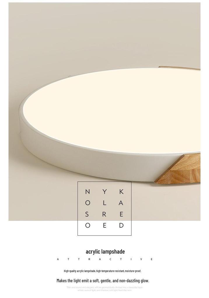 Natural Wood LED Ceiling Lamp for Bedroom and Living Room