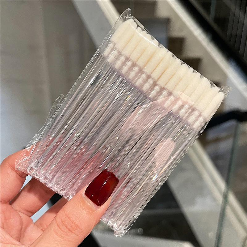 50 Disposable Lip Brushes for Lipstick, Lip Balm, and Glaze - Portable Makeup Brushes for Beginners