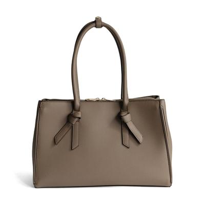 Gratante Ribbet Håndtag 2-vejs Skulder Tote Tote Taske [Gratante] Dame abb-g0042 (Mokka)