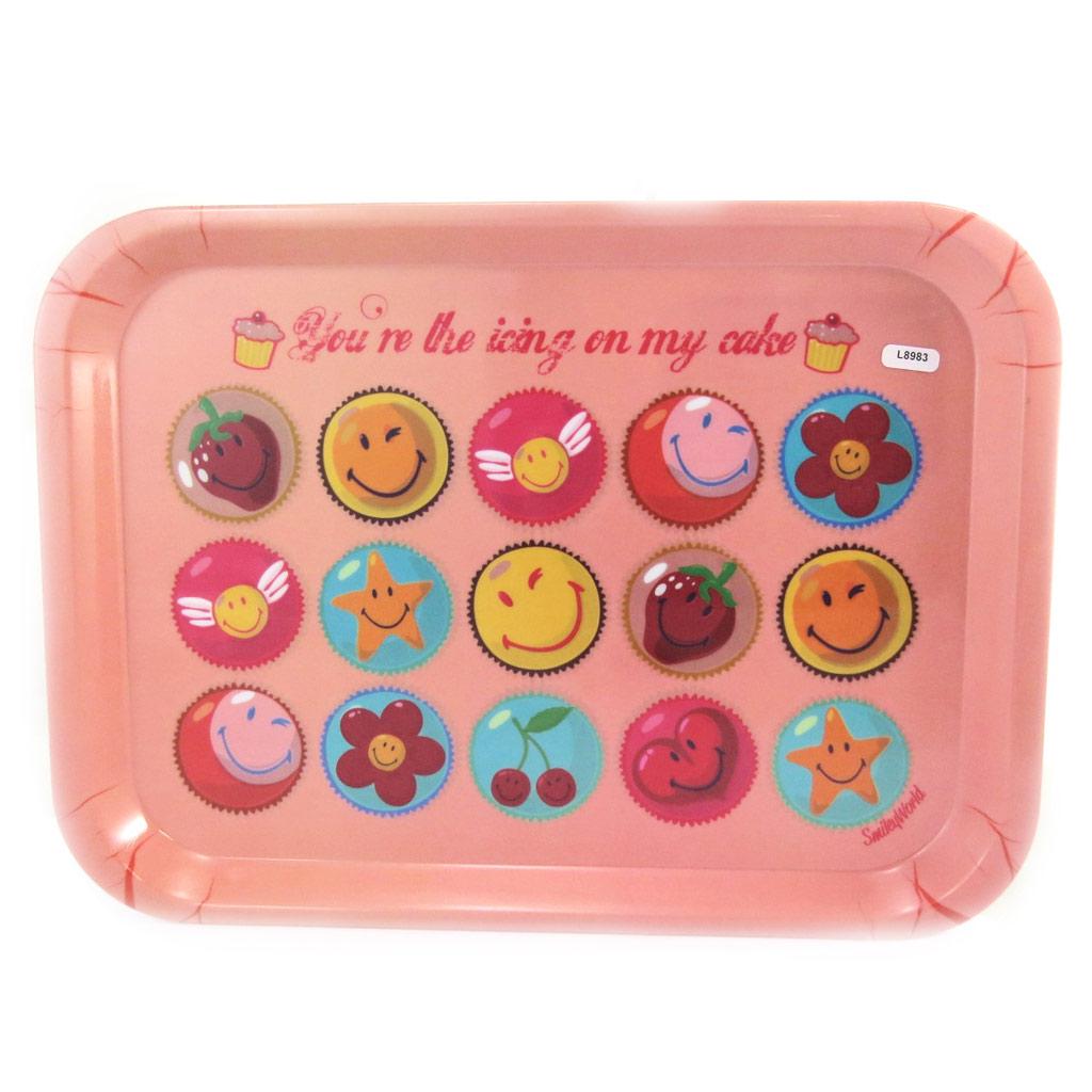 Smiley [L8983] - Large Pink 'Smiley' Tray (you're the Icing On My Cake)