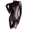 Sexy Women 5D Thin Oil Shiny Smooth Bodysuit Gloves Sleeve Sexy Tights Elastic Yoga Shaping Unisex Playsuit Maid Leotard