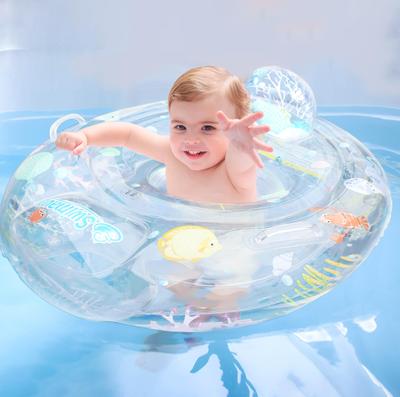 Swimba Baby Swim Seat, 6 Months To 3 Years Old, Foot Float, Extra Large 75cm Wide Size, Transparent, Allows You To See Into the Water, Firm and