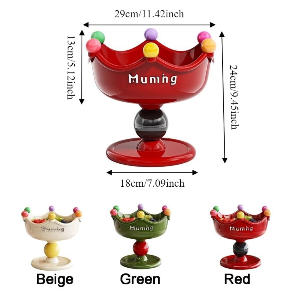 Plastic High-footed Fruit Plate Cream Style Double Layer Fruit Bowl for Living Room
