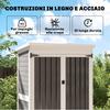 Raised Garden House with 3 Removable Shelves, in Wood and Steel, 94x43x166 cm, Multicolor