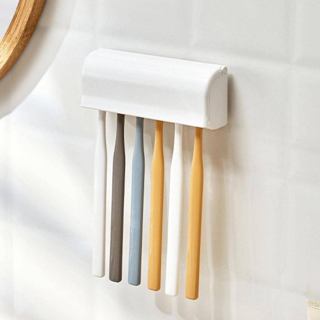 1PC - Wall mounted toothbrush holder storage rack, non perforated bathroom toothbrush storage rack