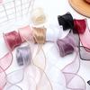 10 Iarzi Panglică Organza Satin Panglică Culoare Solidă Rola Panglică DIY Panglică pentru Artizanat pentru Ambalarea Cadourilor Buchete de Nuntă Coroană
