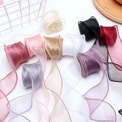 10 jardów wstążki organzowej satynowej w jednolitym kolorze rolka wstążki DIY wstążka rzemieślnicza do pakowania prezentów bukiety ślubne wieniec