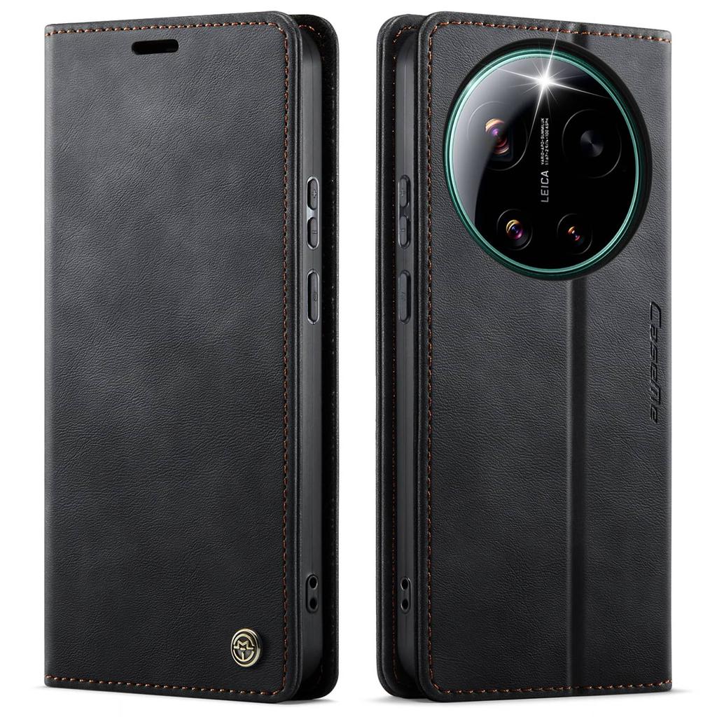 For Xiaomi 17 Ultra / Xiaomi 17 Luxury Wallet Case, Retro PU Leather Flip Cover with RFID Blocking Card Holder, Magnetic Closure