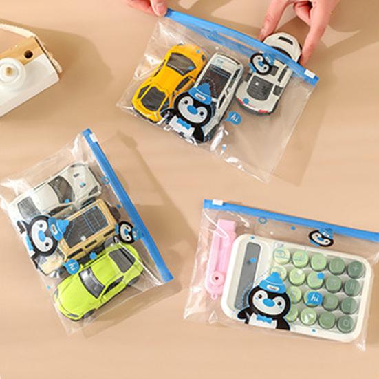 10PCS Storage Bag Transparent Zippered Storage Bag with Writing Label Area Moisture Resistant Organization Bag for Home Travel Packing