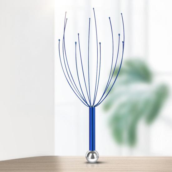 Octopus Head Massager Stainless Steel Brain Massage Claw Scalp Scratcher Engraved Head Relaxer for Promotes Blood Circulation Relieves Muscle Pain
