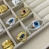 Hollow Blue Eye Finger Buckle Korean Style Gothic Rings Cute Demon Eye Rings  Women