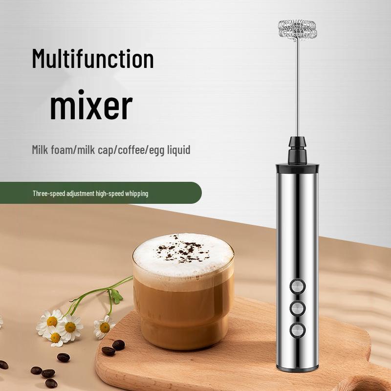 USB Rechargeable Handheld Electric Milk Frother – Ideal for Eggs, Baking, and Frothing. Single
