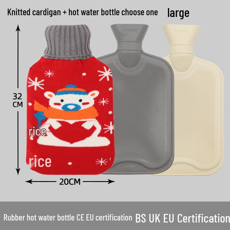 Explosion-Proof Hot Water Bottle: Rubber Design for Stomach and Feet, Long-Lasting Warmth