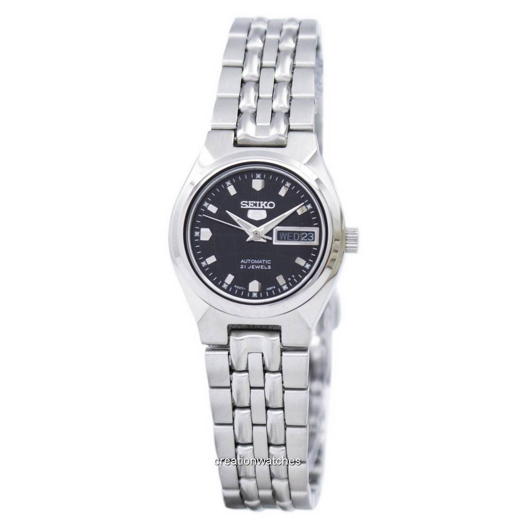Восстановленные женские автоматические часы Seiko 5 SYMK43 SYMK43K1 SYMK43K чёрный