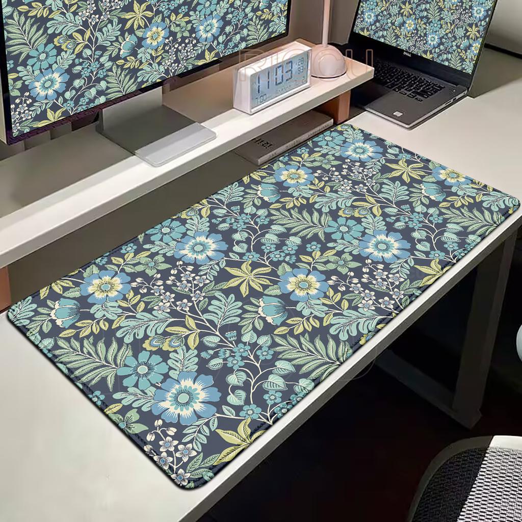 Mouse Pad Gamer Green Flowers And Plants XL Computer Mousepad XXL Mechanical Keyboard Pad Natural Rubber Mouse Mats Soft Carpet