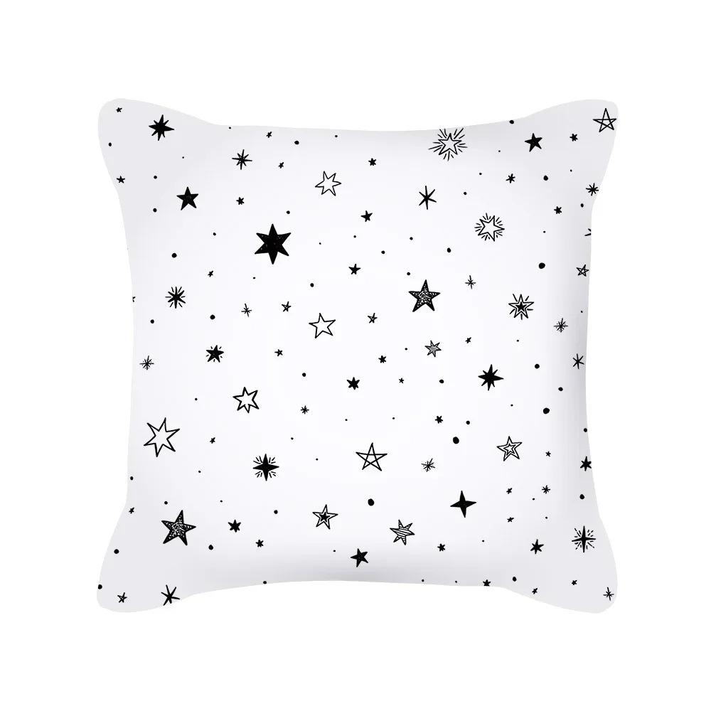 Kissenbezug schwarz und weiß, Kissenbezug mit geometrischem Druck, Moderner und schlichter Stil, Heimdekoration, für Sofa